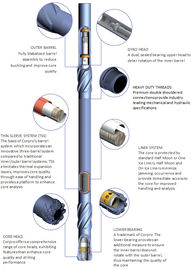 Triple Tube Core Barrel untuk Oil Deep hole Sampel Coring Konvensional Sistem Wireline Triple Tube