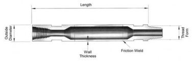 2 - 7/8 &quot;Shoulder 79mm 2 - 3/8&quot; REG Drill Rod
